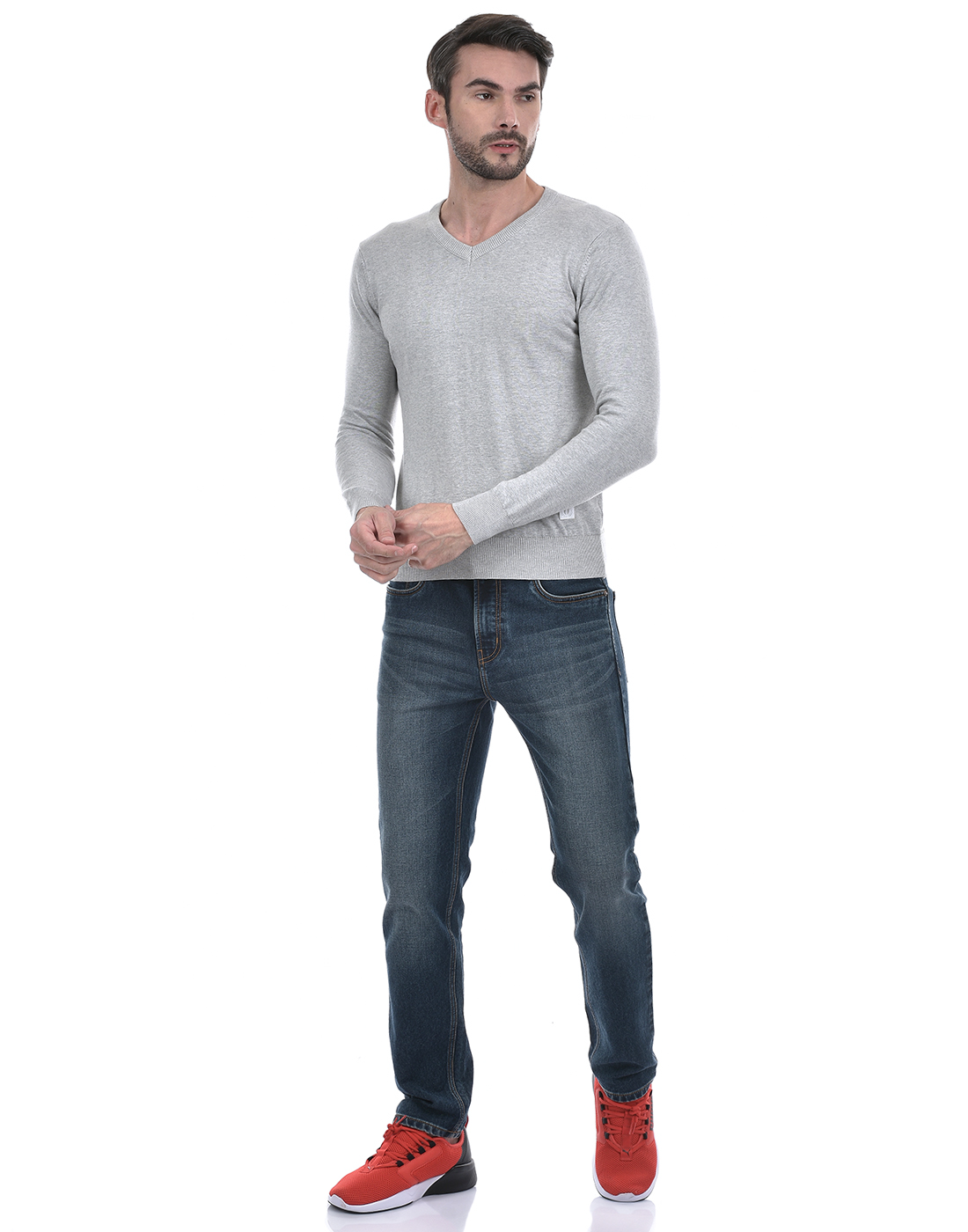 Numero Uno Men Solid GREY Sweater